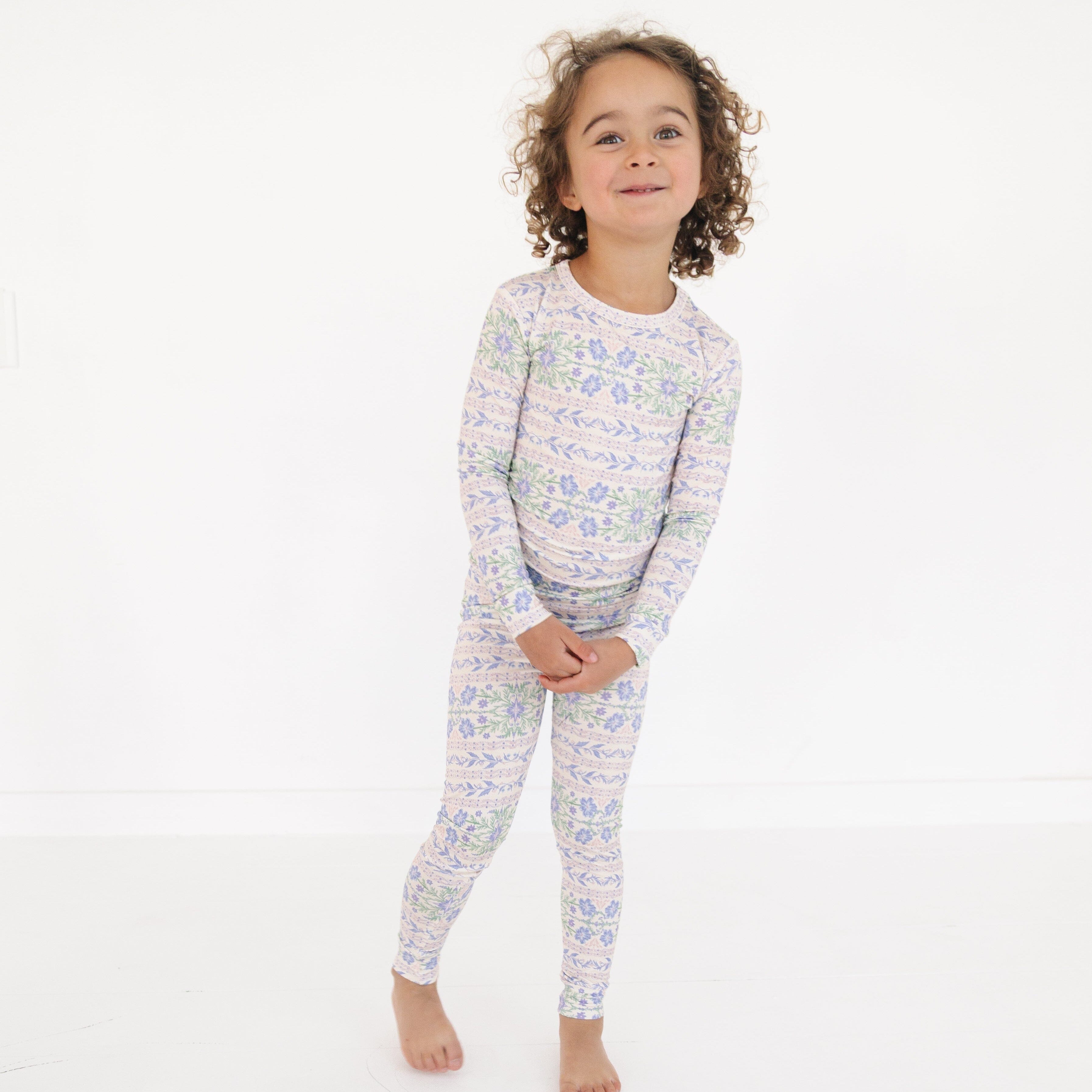 Spring Cascade Bamboo Toddler Pajama Set Motette 