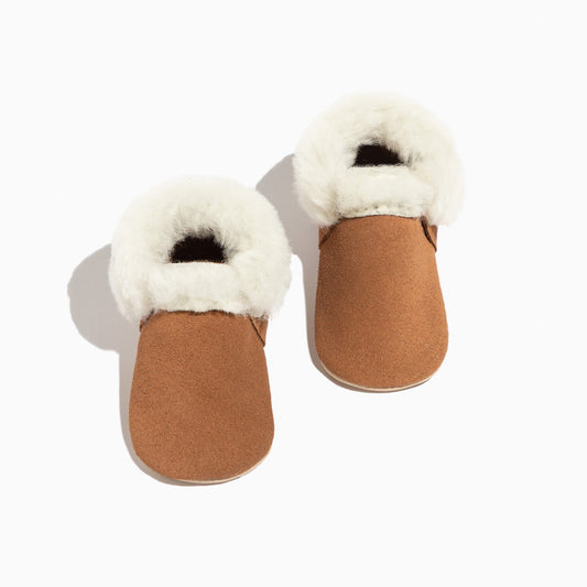 Amber Suede Shearling Baby Shoe Shearling Mocc Soft Sole 