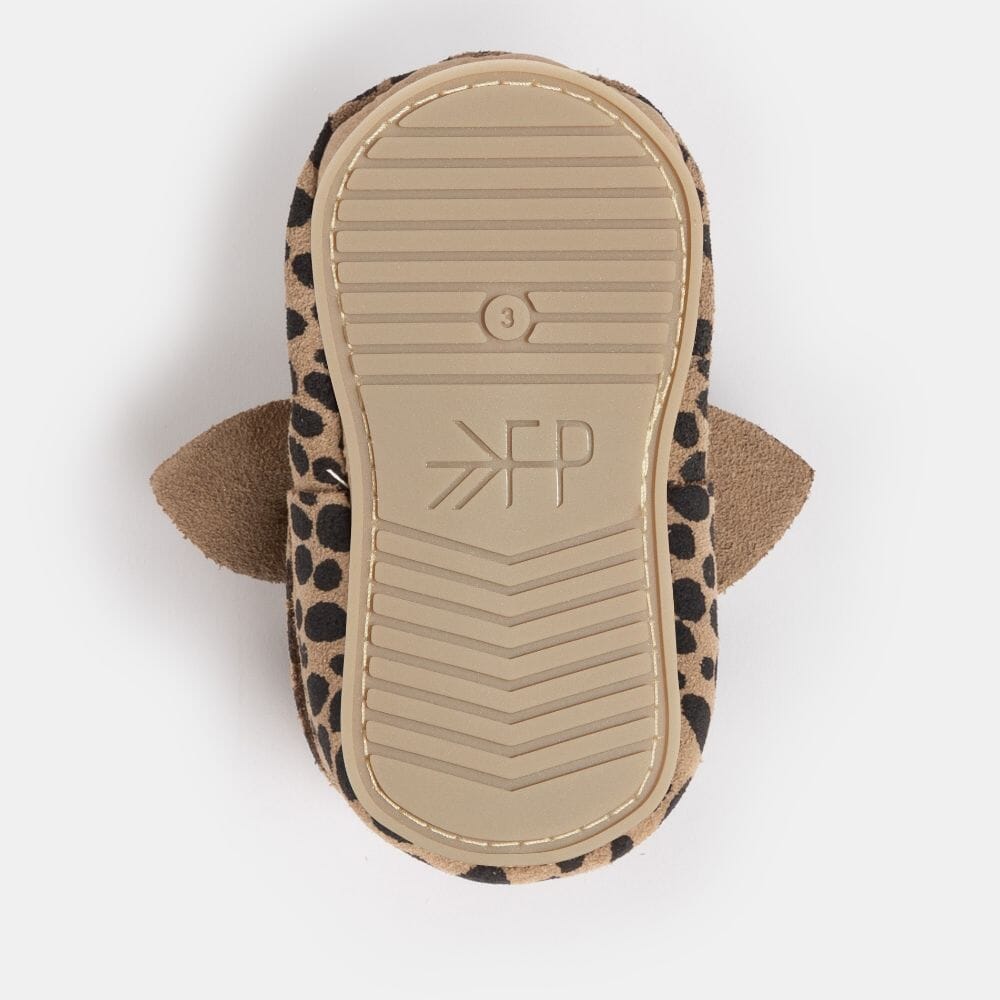 Cheetah Knotted Bow Baby Shoe Knotted Bow Mocc Soft Sole 