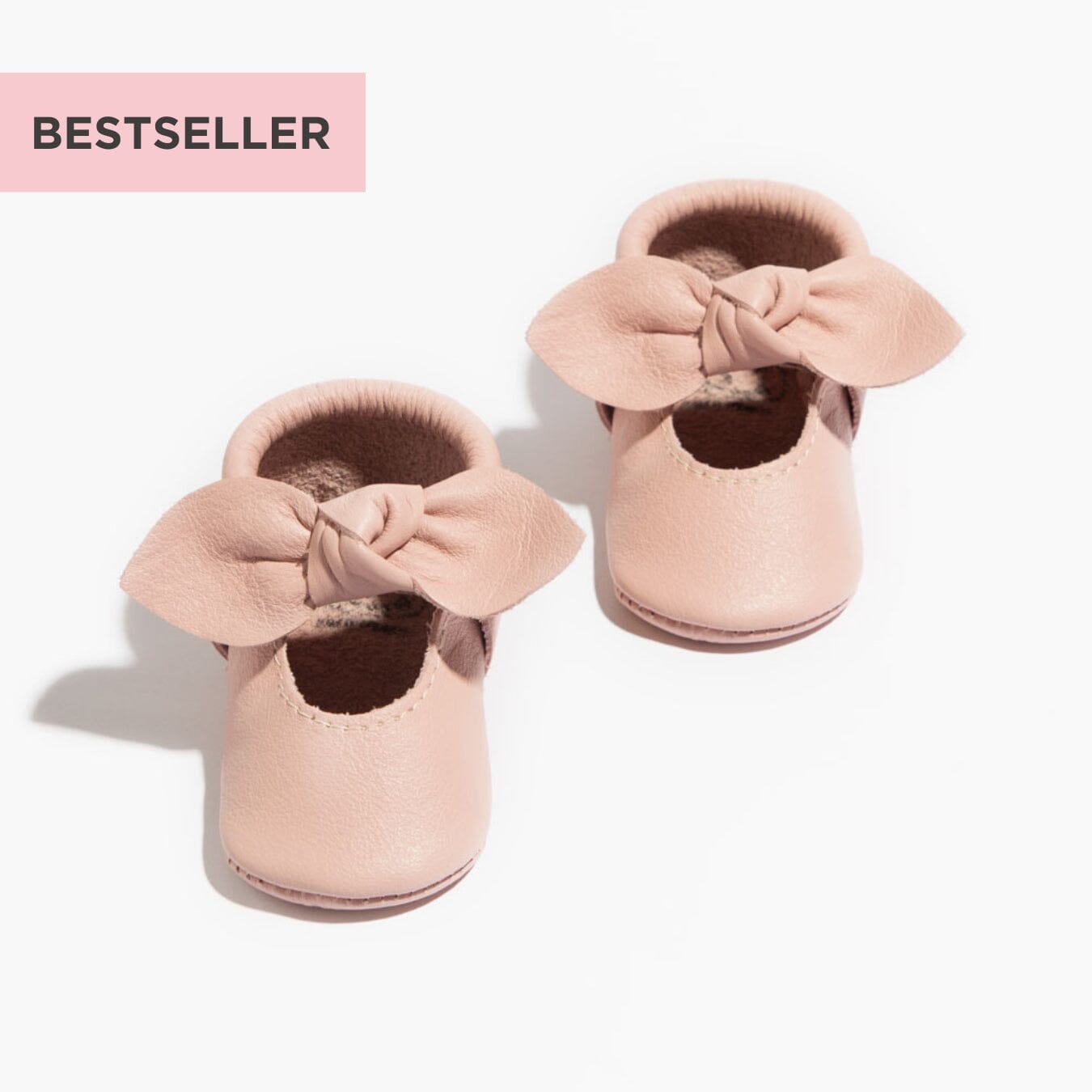 Blush Knotted Bow Baby Shoe Knotted Bow Mocc Soft Sole 