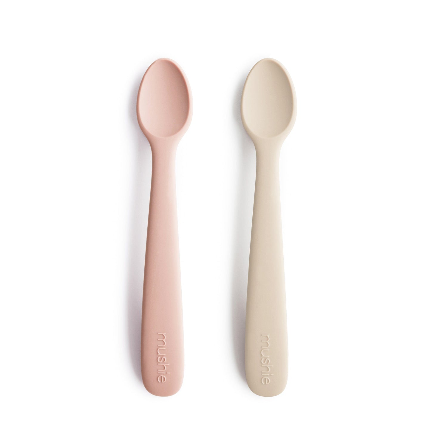 Silicone Feeding Spoons 2-Pack silicone tableware Mushie Blush/Shifting Sand 