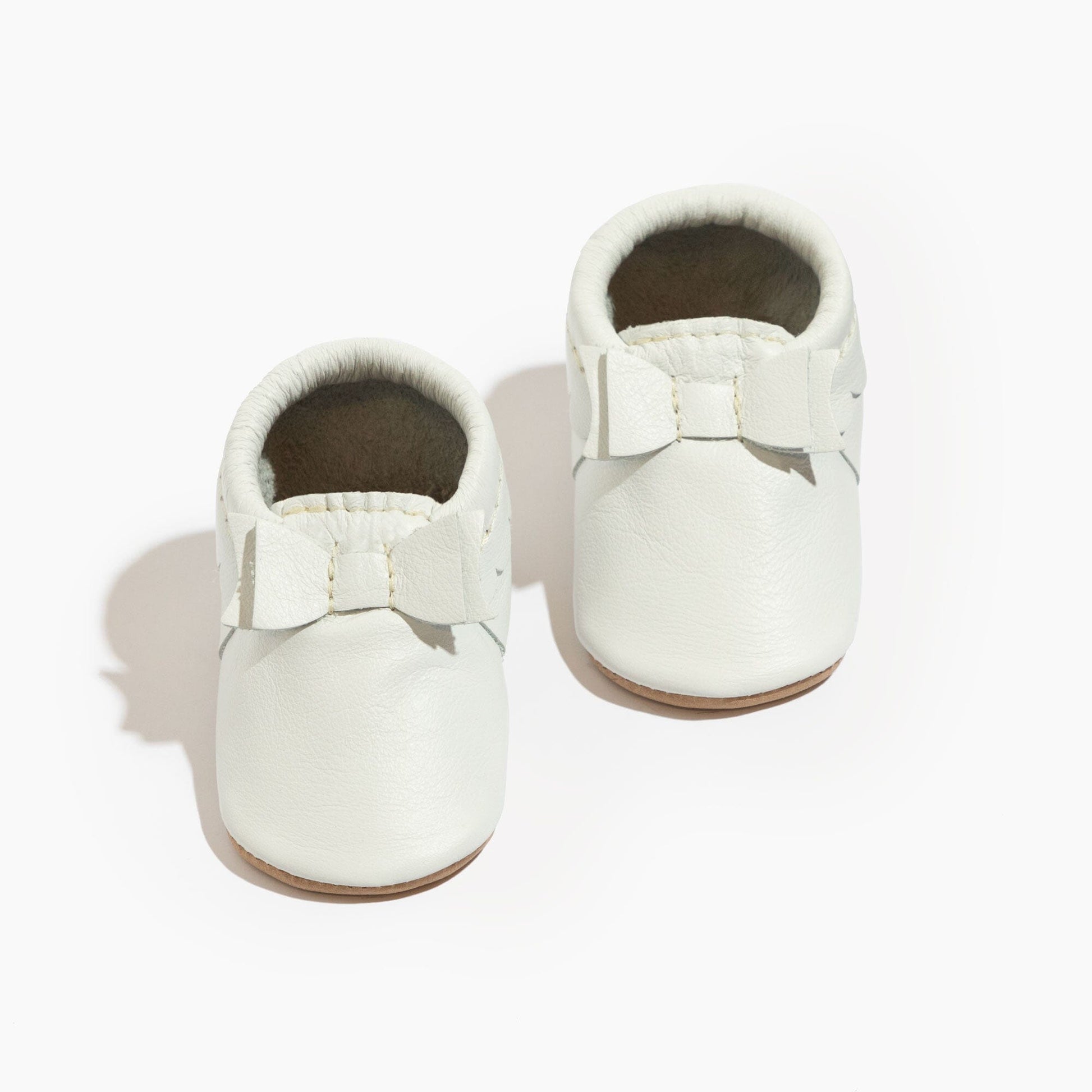 Toasted Bright White Bow Baby Shoe Bow Mocc Soft Sole 