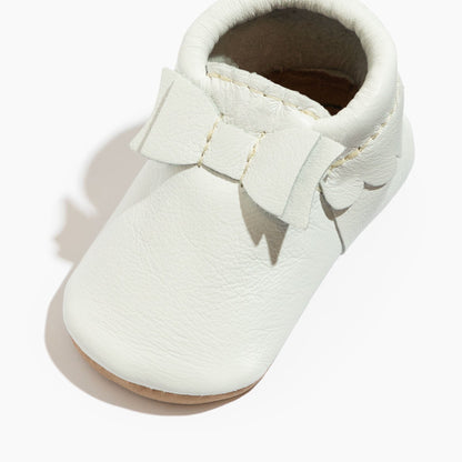 Toasted Bright White Bow Baby Shoe Bow Mocc Soft Sole 