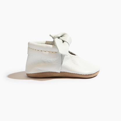 Toasted Bright White Knotted Bow Mocc Knotted Bow Mocc Soft Sole 