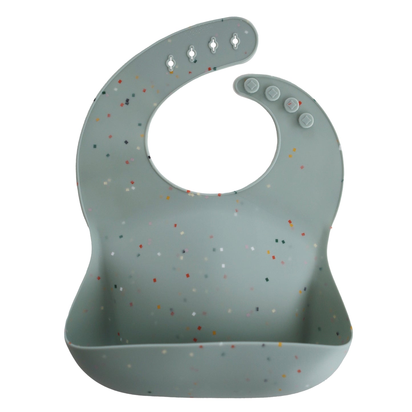 Silicone Baby Bib Silicone Bib Mushie Cambridge Blue Confetti 