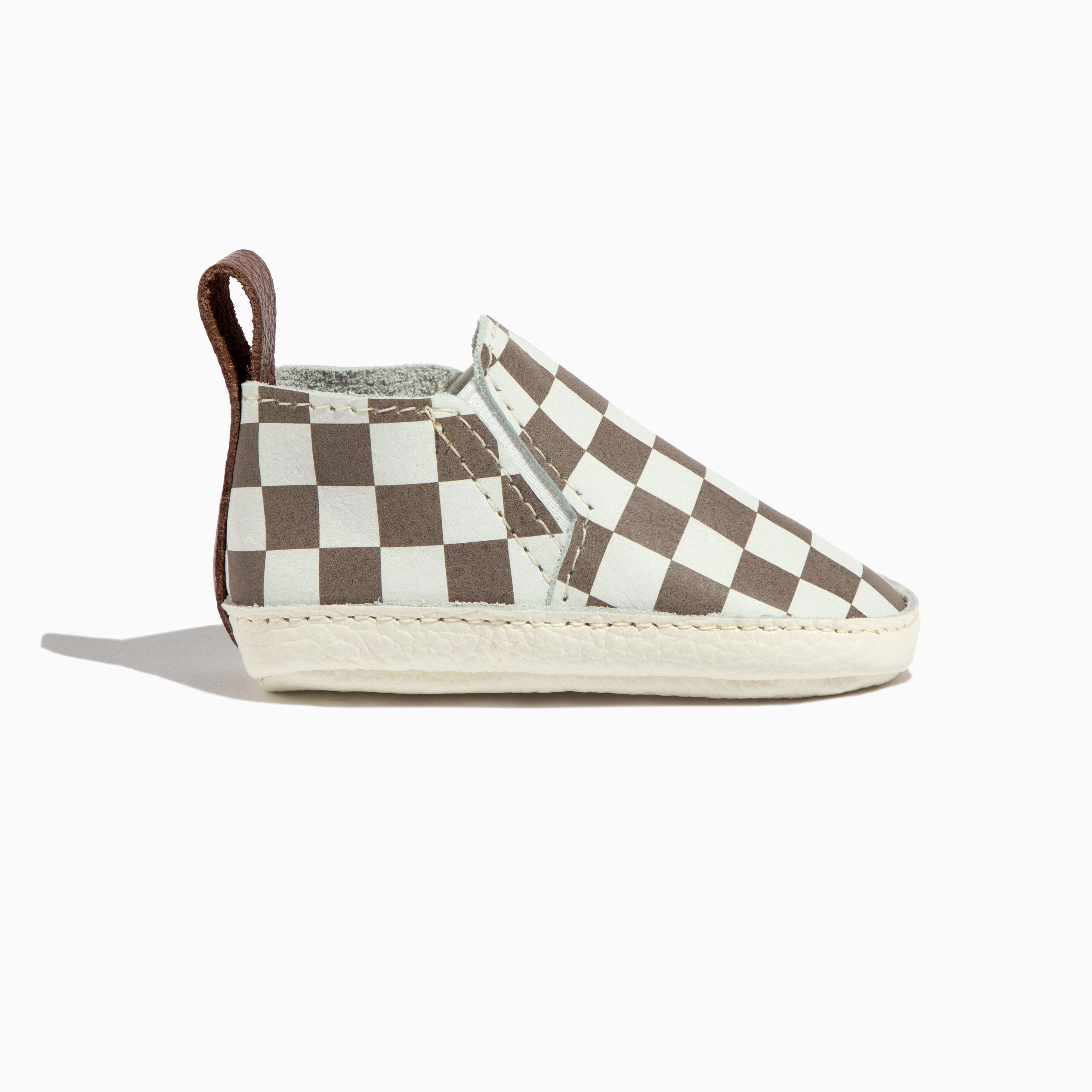Chocolate Check Slip On Baby Shoe Slip On Soft Sole 