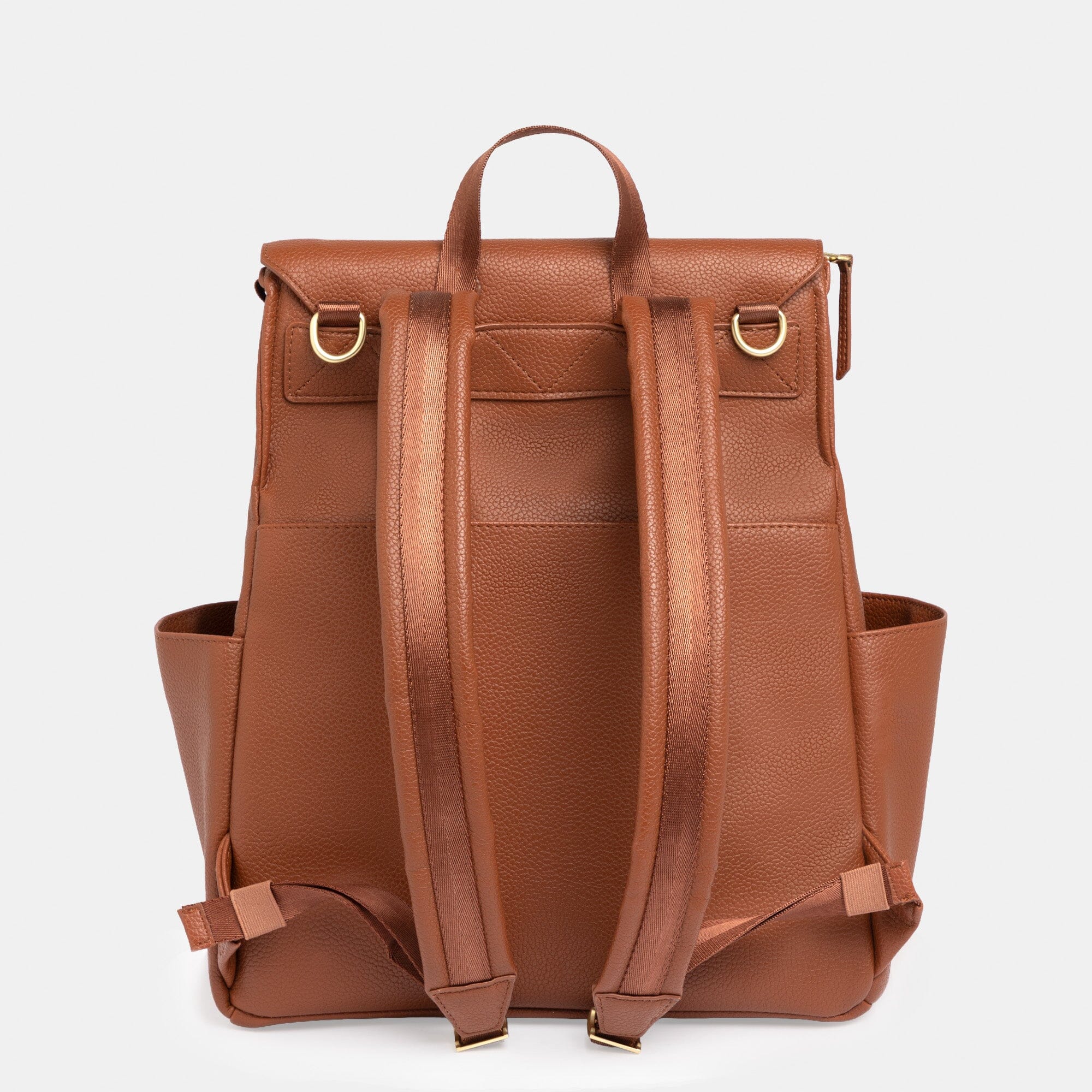 Cognac Classic Diaper Bag II | Brown Vegan Leather Diaper Bag