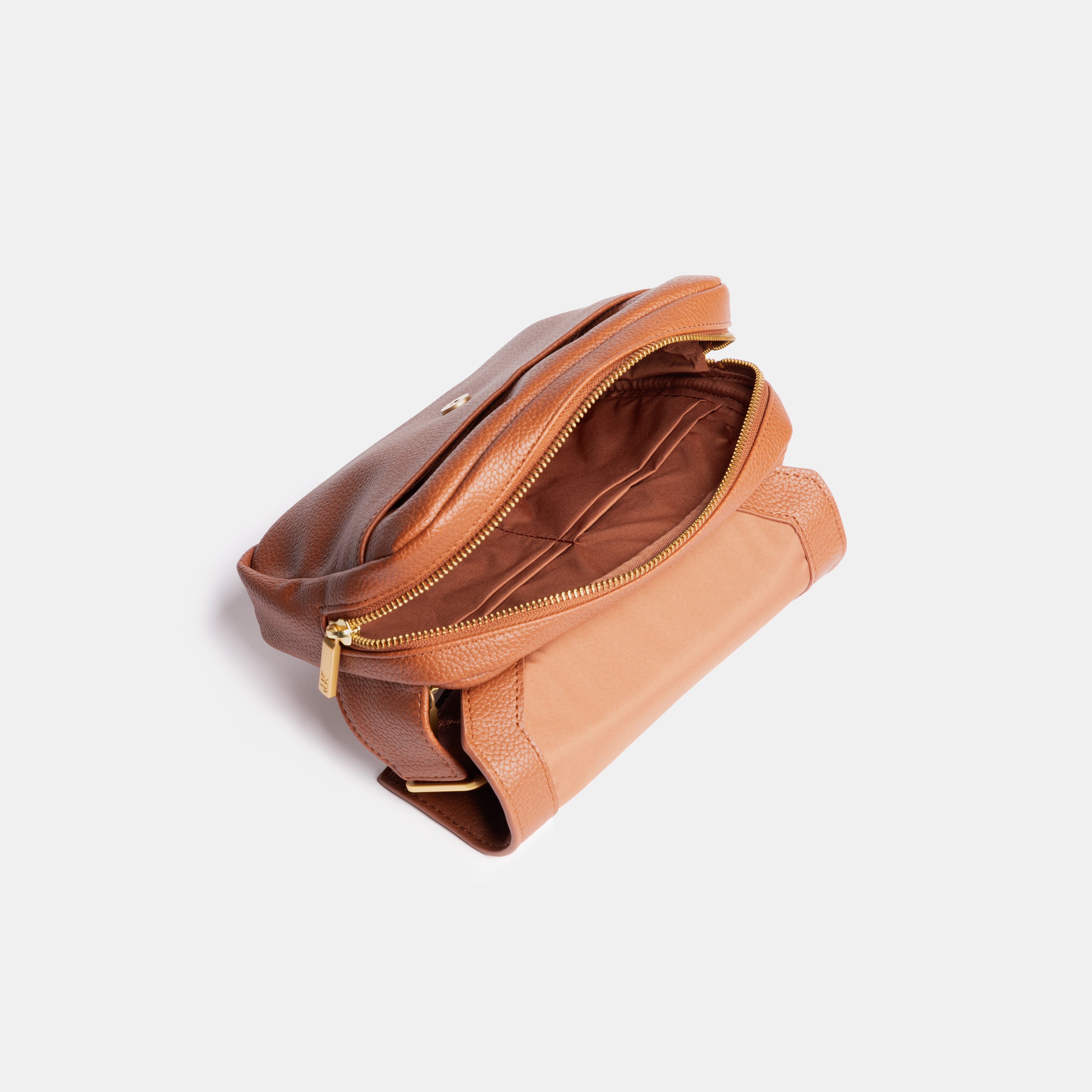 Cognac Classic Park Crossbody Bag | Vegan Leather Fanny Pack