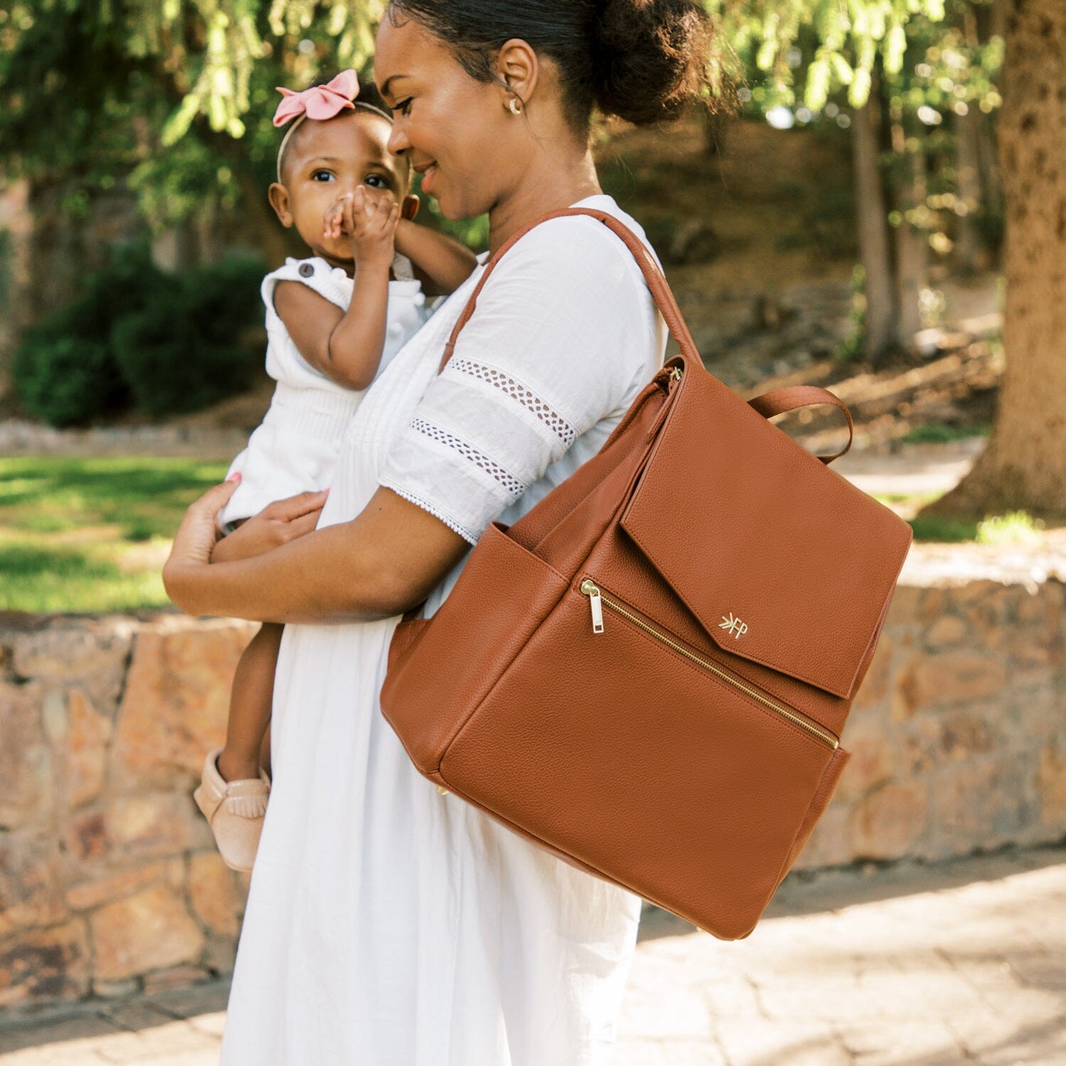  Freshly Picked Classic Leather Diaper Bag Convertible