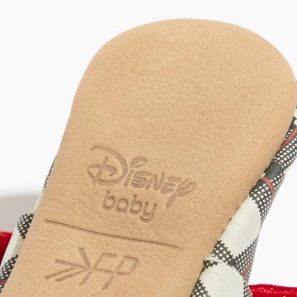 (Coming Soon) Disney Mickey Plaid Knotted Bow Baby Shoe Knotted Bow Mocc Soft Sole 