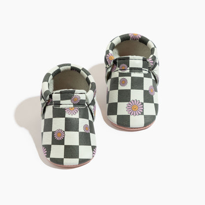 Flower Power Check City Baby Shoe City Mocc Soft Sole 