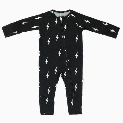 Bamboo Zip Pajamas | Midnight Lightning Bolt