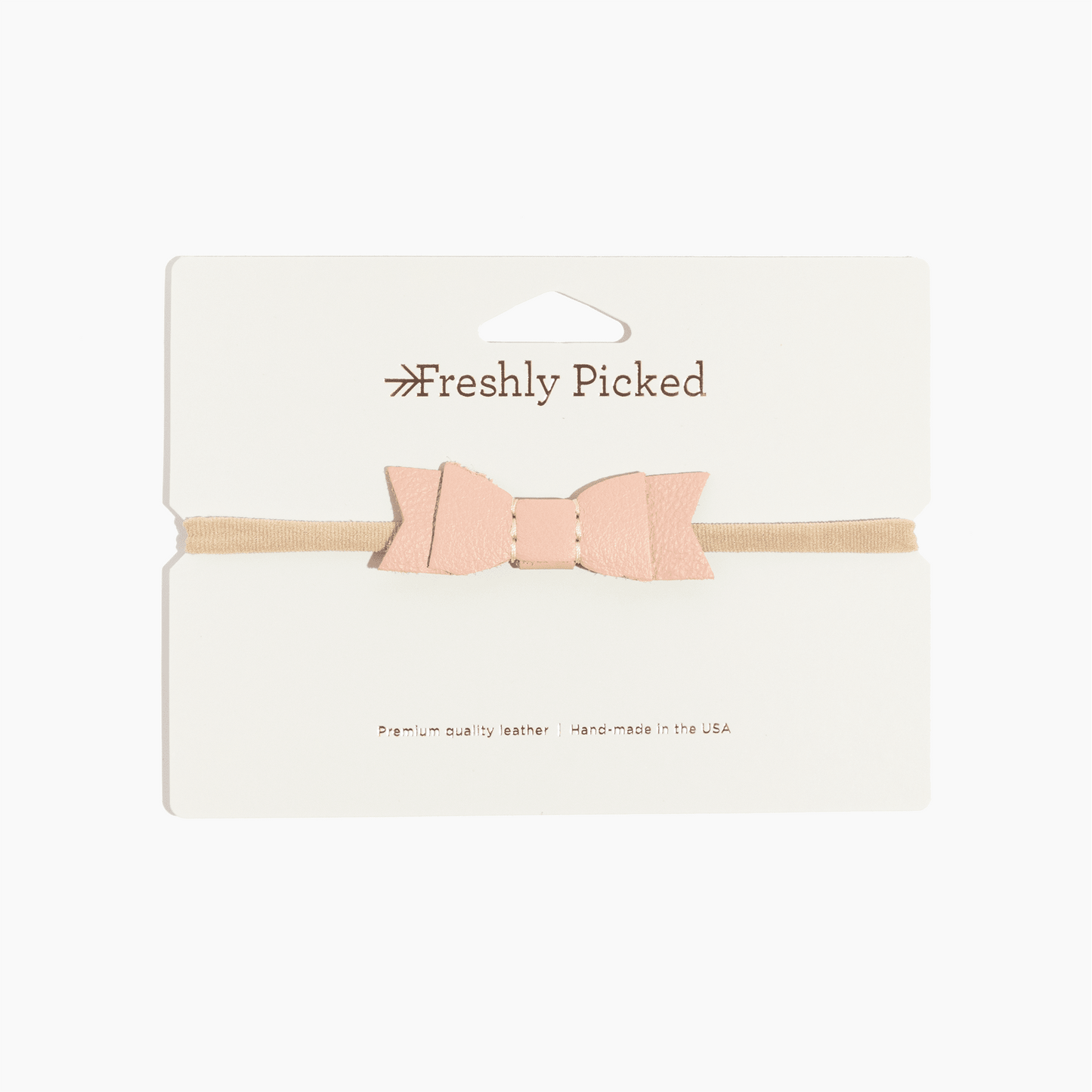 Blush Leather Bow Headband Accessories Bow 
