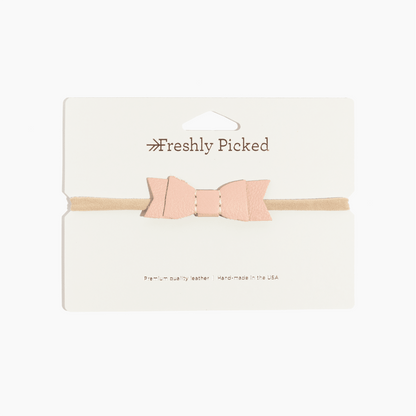 Blush Leather Bow Headband Accessories Bow 