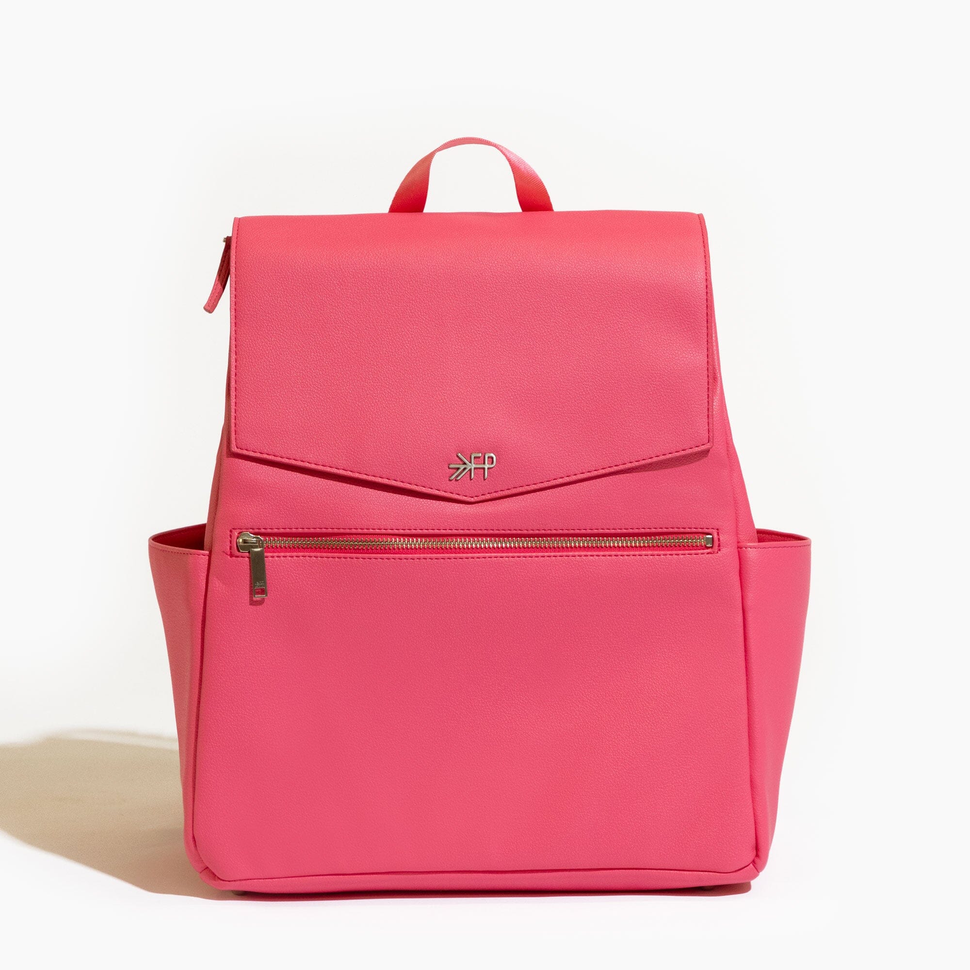 Pink leather diaper bag sale