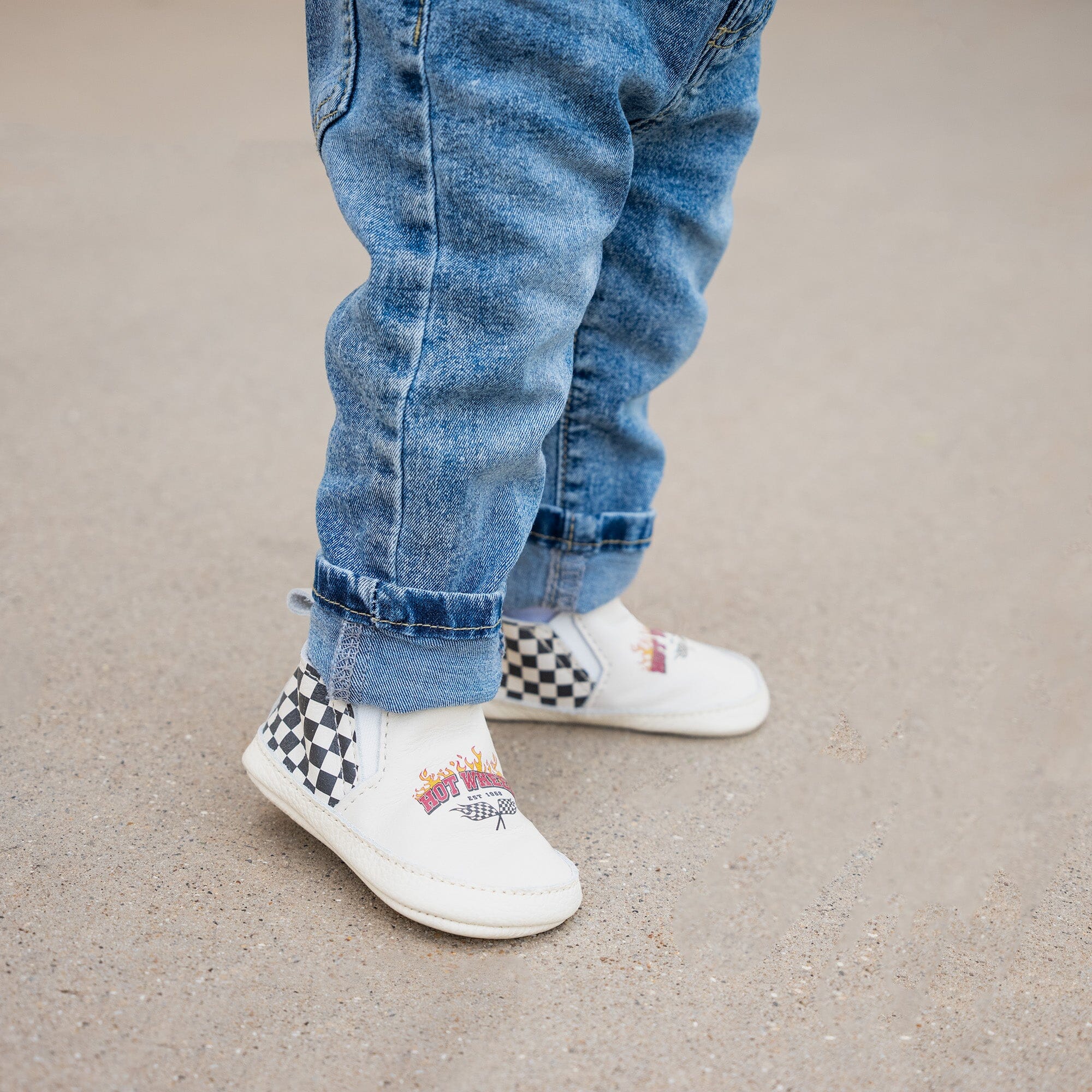 Hot Wheels™ Checkered Slip On Baby Shoes Slip On Soft Sole 