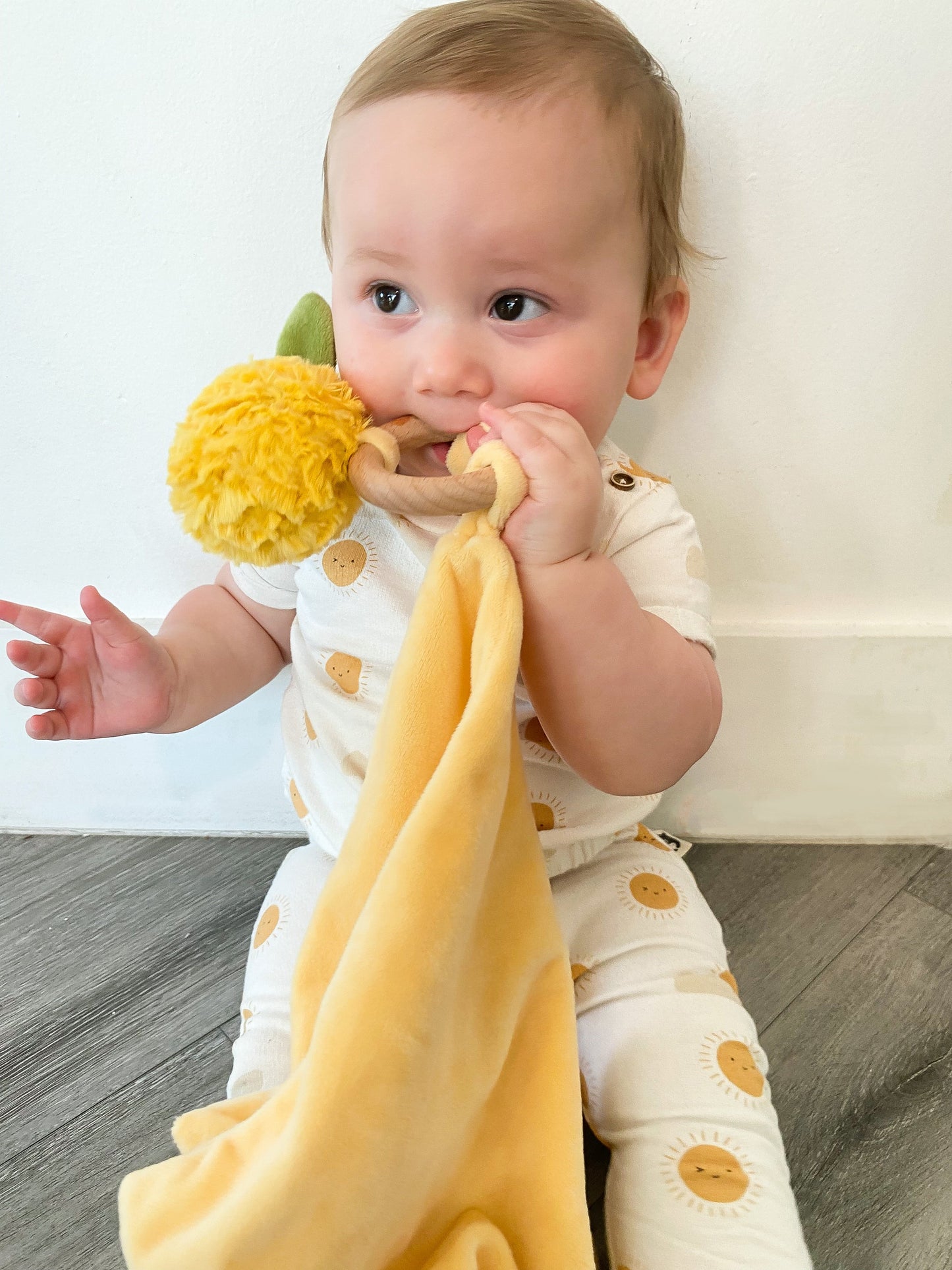 Pina Pineapple Wood Teether Security Blankie