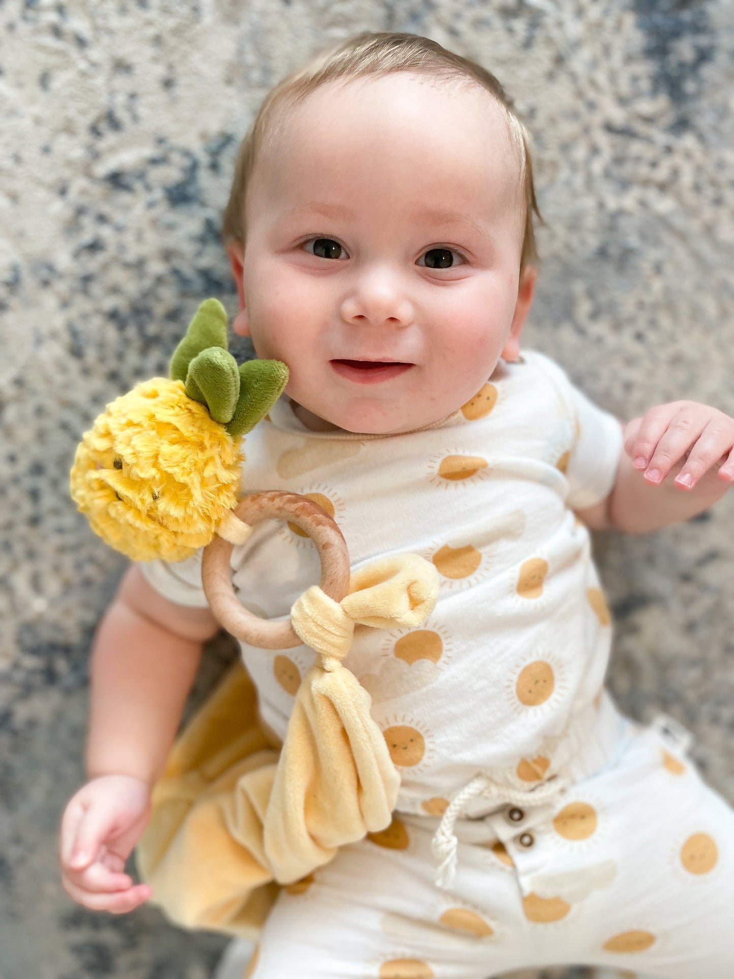 Pina Pineapple Wood Teether Security Blankie