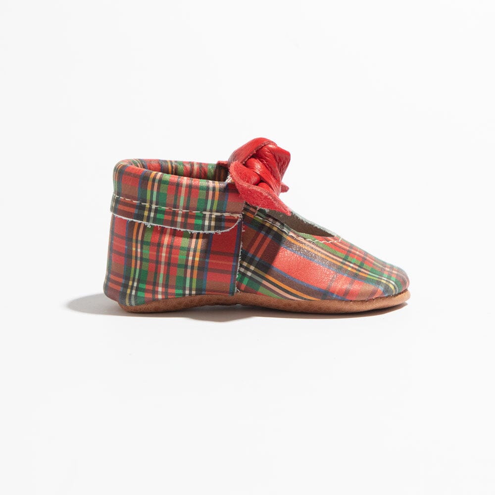 Holly Tartan Knotted Bow Baby Shoe Knotted Bow Mocc Soft Sole 