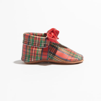 Holly Tartan Knotted Bow Baby Shoe Knotted Bow Mocc Soft Sole 