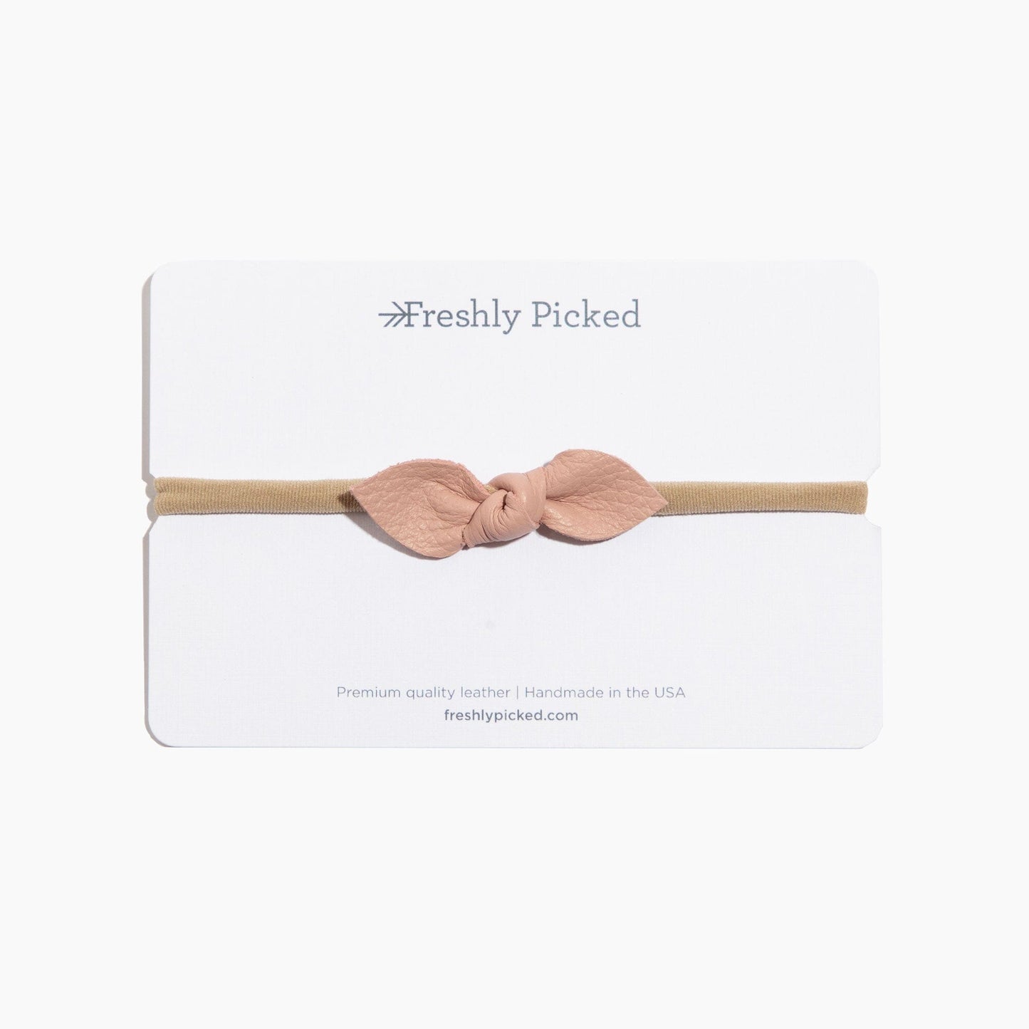 Blush Leather Knotted Bow Headband Accessories Bow 