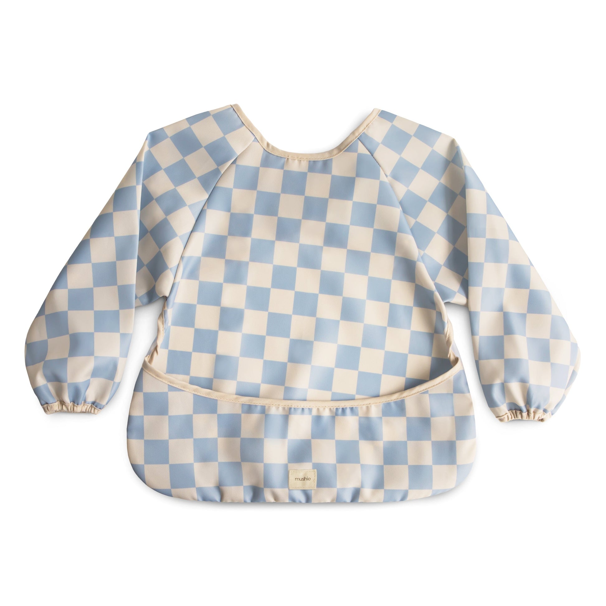 Long Sleeve Bib Long Sleeve Bib Mushie Blue Check 