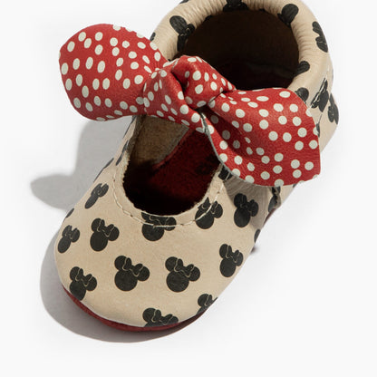 Minnie Dots Knotted Bow Baby Shoe Knotted Bow Mocc Soft Sole 