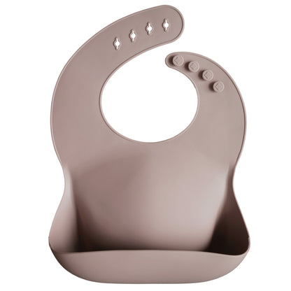 Silicone Baby Bib Silicone Bib Mushie Warm Taupe 