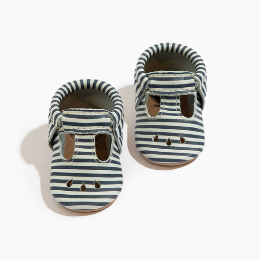 Navy and White Stripes Mary Jane Mary Jane Soft Sole 