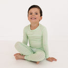 Pistachio Gingham Bamboo Toddler Pajama Set Motette 