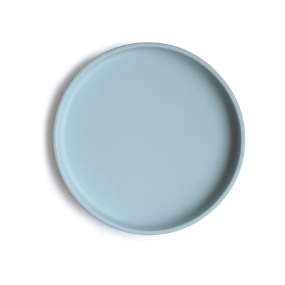 Classic Silicone Suction Plate silicone tableware Mushie Powder Blue 