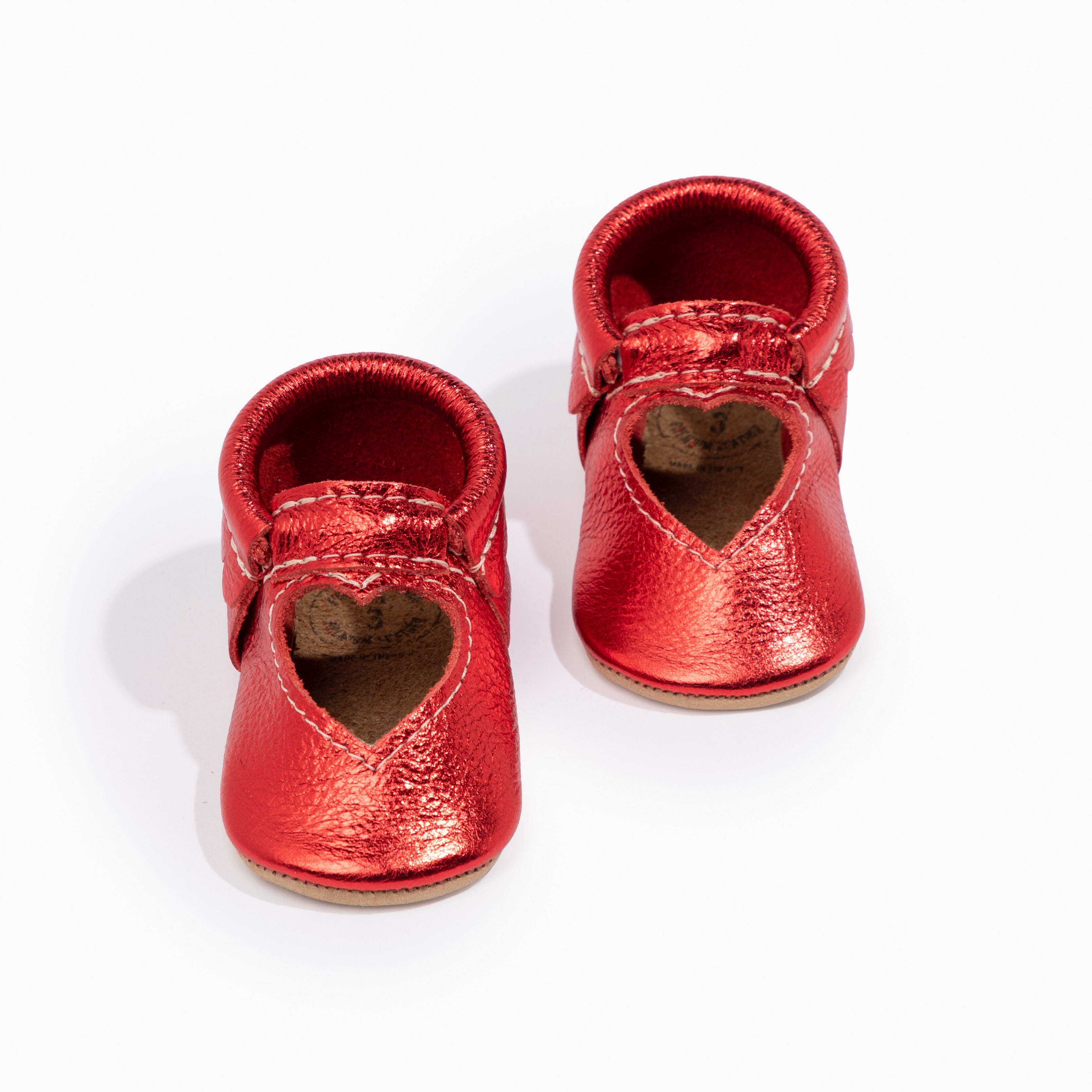 Ruby Red Sweetheart Baby Shoe Sweetheart Ballet Flat Soft Sole 