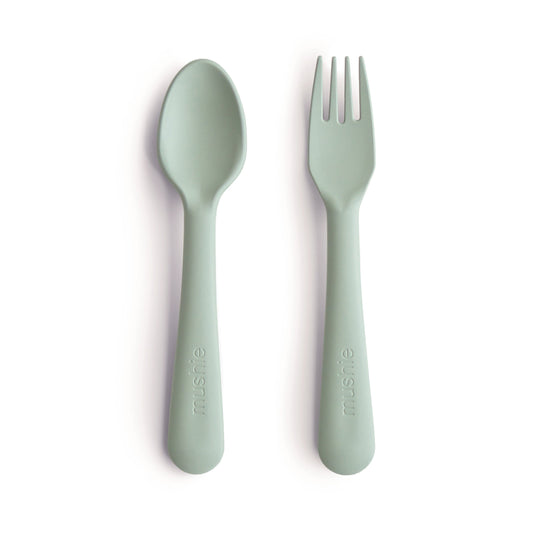 Dinnerware Fork and Spoon Set Dinnerware Mushie Sage 