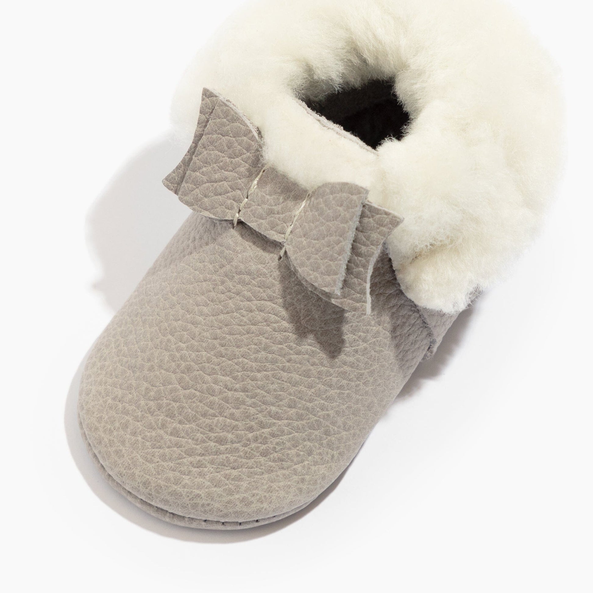 Salt Flats Shearling Bow Baby Shoe Shearling Bow Mocc Soft Sole 