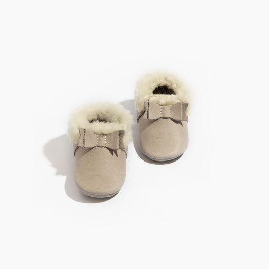 Salt Flats Shearling Bow Baby Shoe Shearling Bow Mocc Soft Sole 