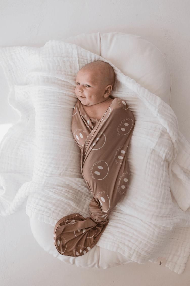 Bamboo Swaddle | Desert Clay ff Smile blanket forever french baby 