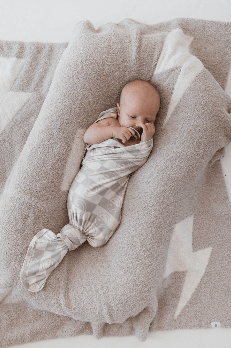 Bamboo Swaddle | Smile Checkerboard Swaddling Blankets forever french baby 