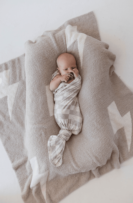 Bamboo Swaddle | Smile Checkerboard Swaddling Blankets forever french baby 