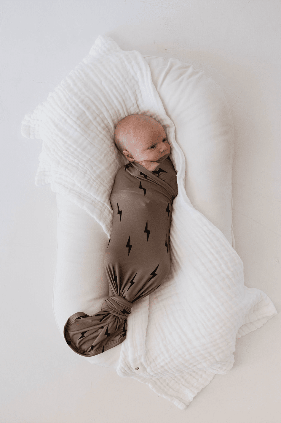 Bamboo Swaddle | Black & Brown Lightning Bolt forever french baby 