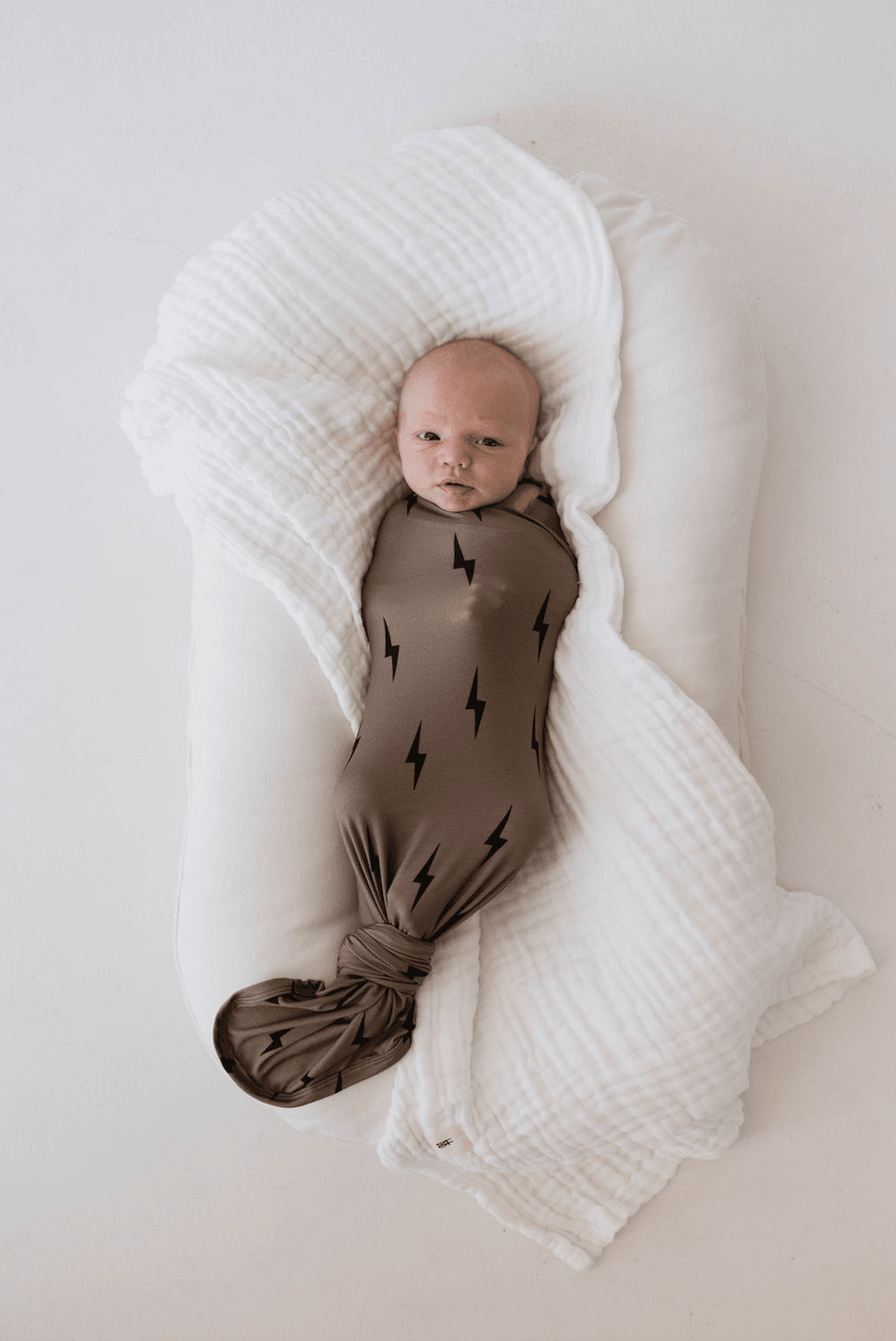 Bamboo Swaddle | Black & Brown Lightning Bolt forever french baby 
