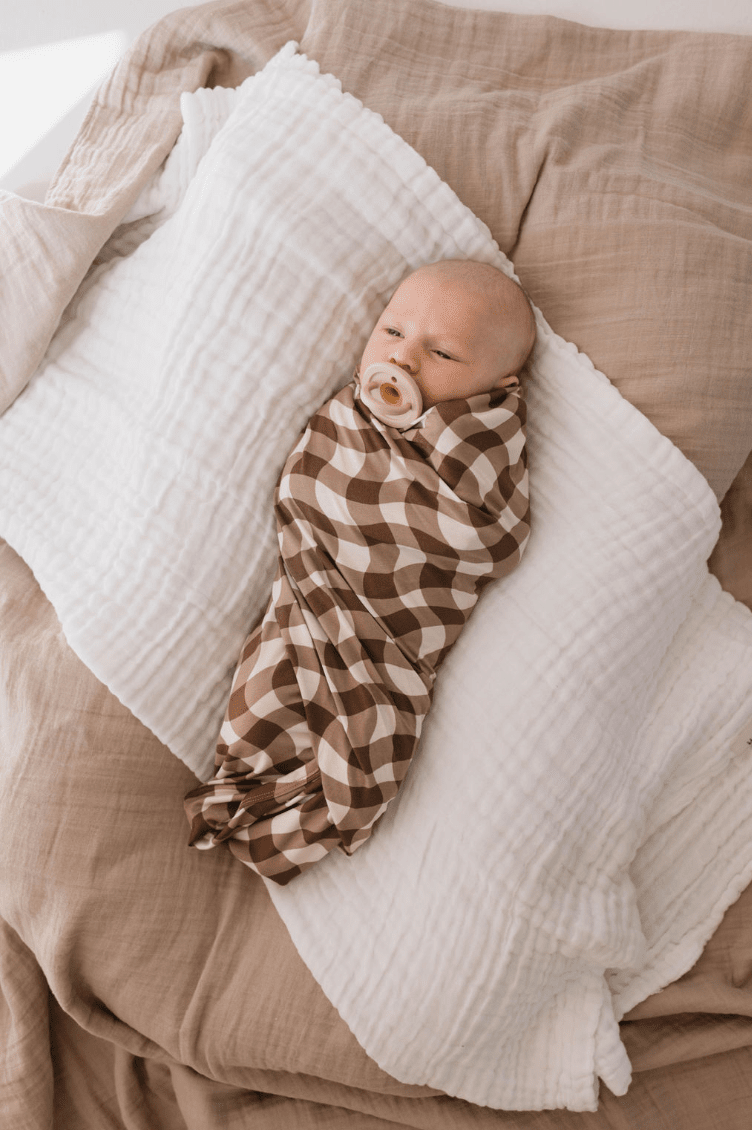 Bamboo Swaddle | Groovy Gingham forever french baby 