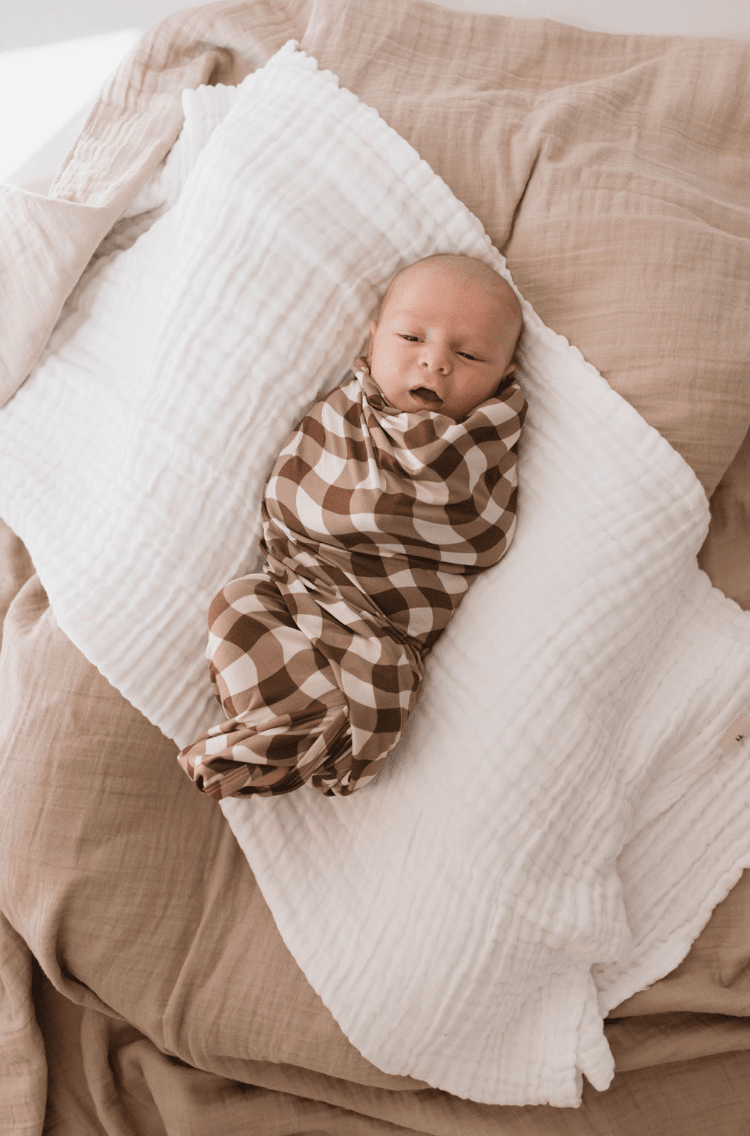 Bamboo Swaddle | Groovy Gingham forever french baby 