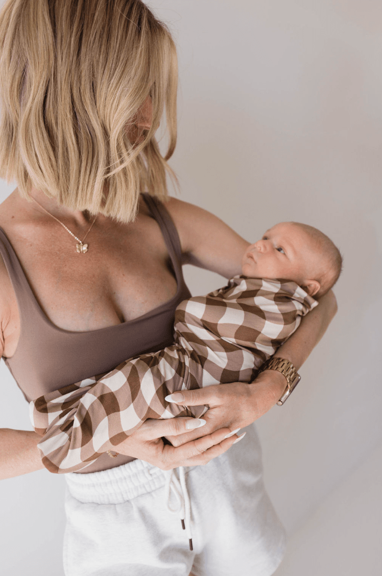 Bamboo Swaddle | Groovy Gingham forever french baby 