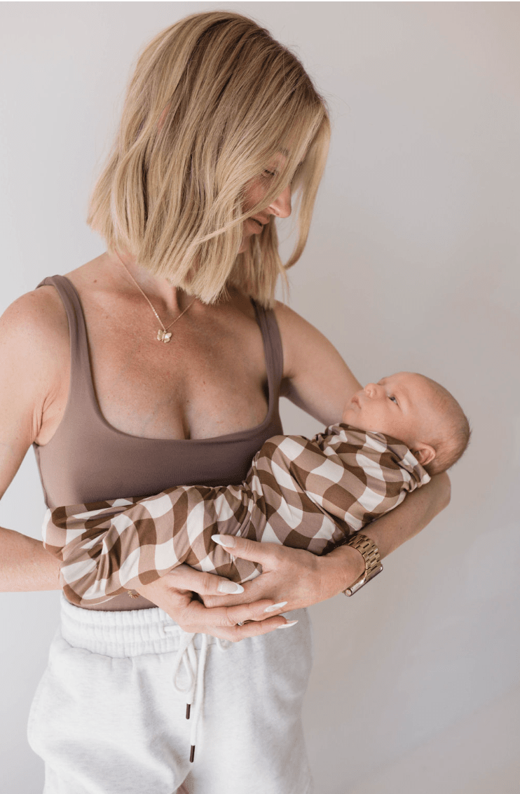 Bamboo Swaddle | Groovy Gingham forever french baby 