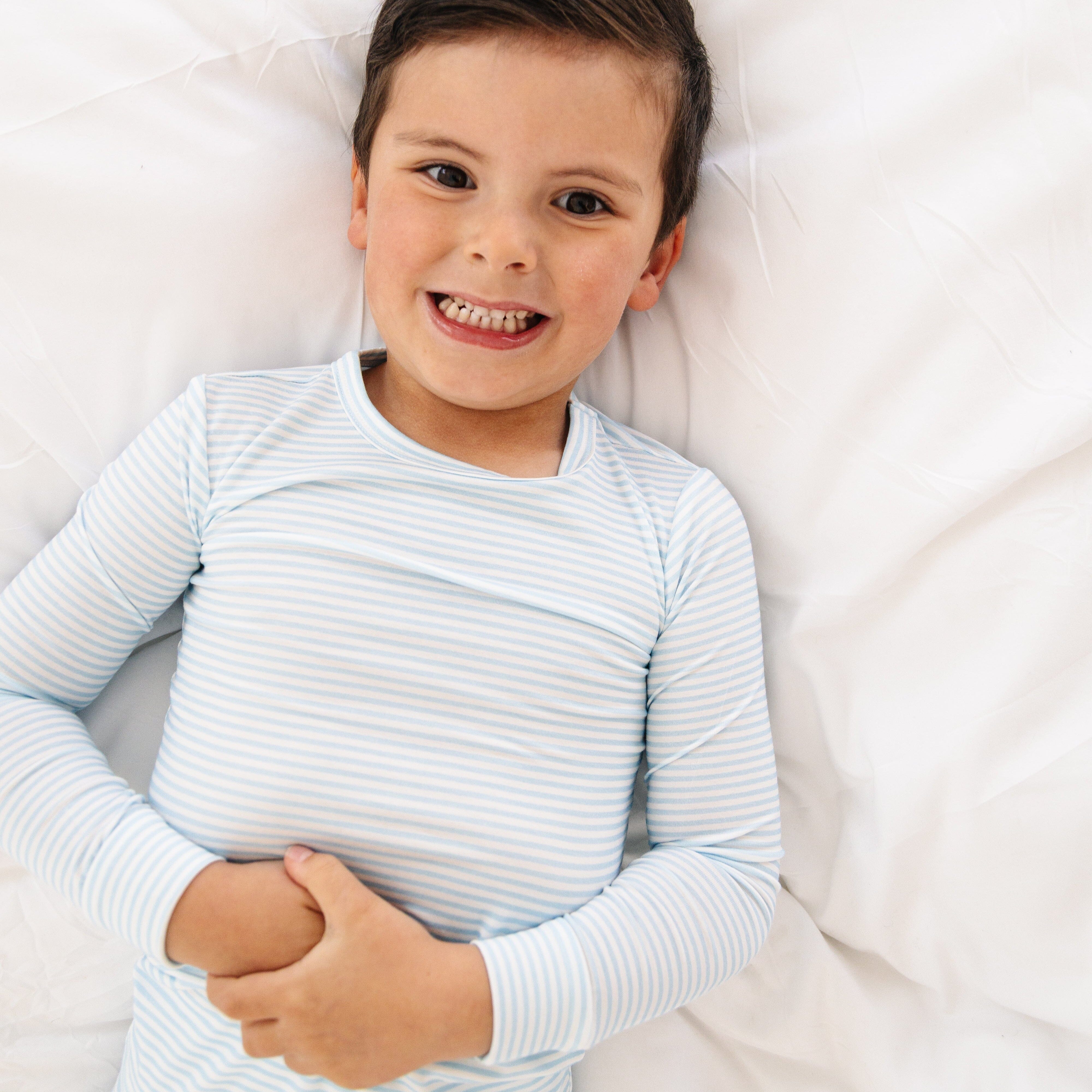 Seaside Stripe Bamboo Toddler Pajama Set Motette 