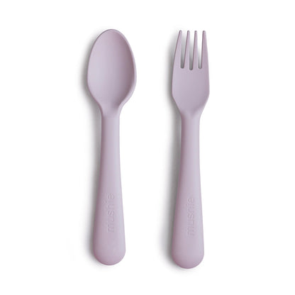 Dinnerware Fork and Spoon Set Dinnerware Mushie Soft Lilac 