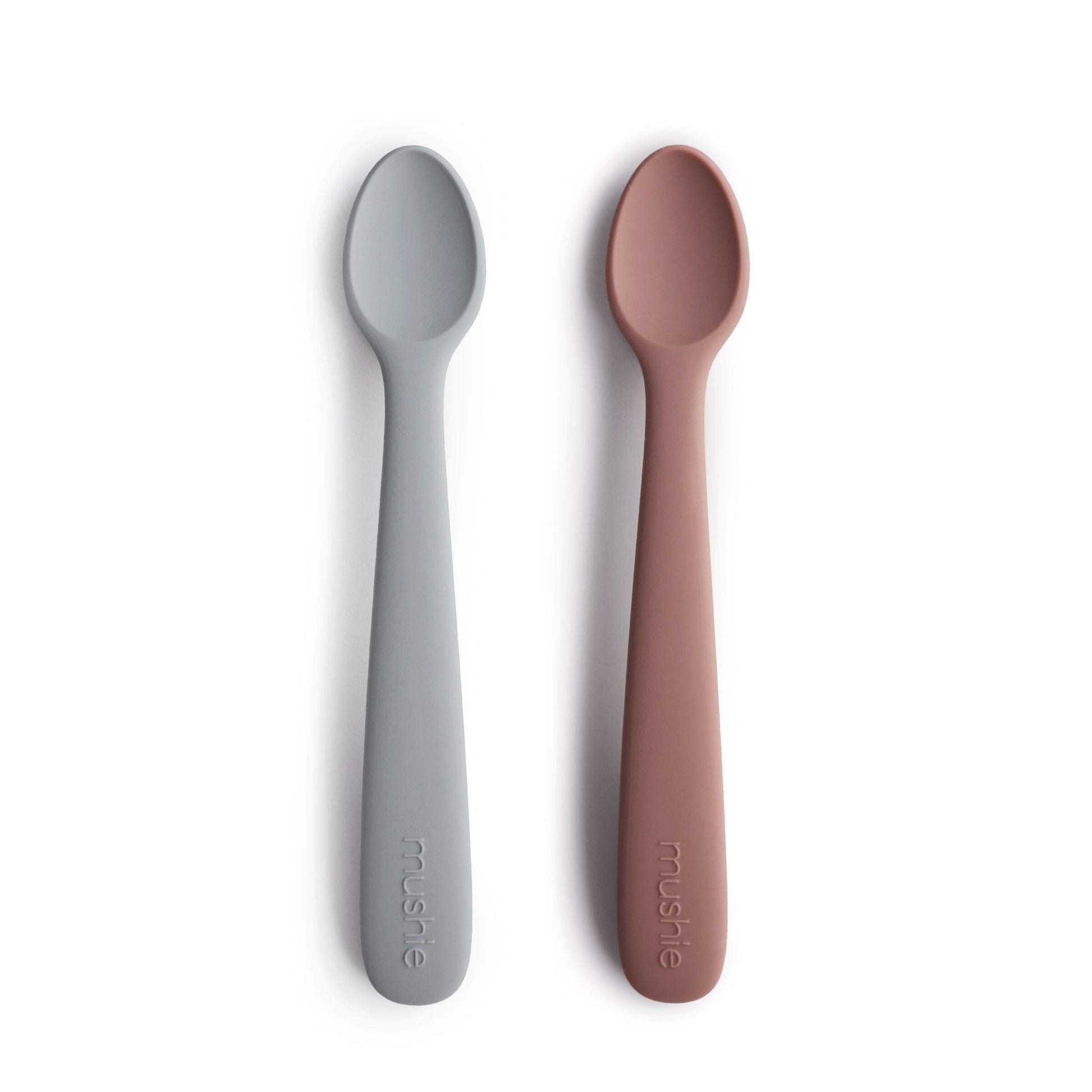 Silicone Feeding Spoons 2-Pack silicone tableware Mushie Stone/Cloudy Mauve 