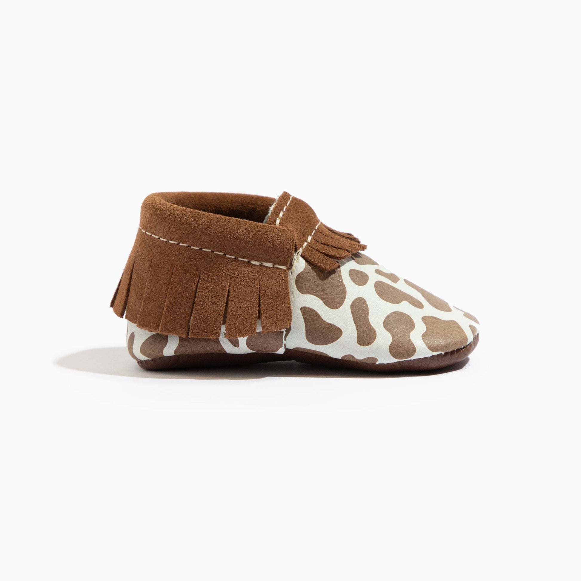 Suede Cow Print Moccasin Baby Shoe Moccasin Soft Sole 