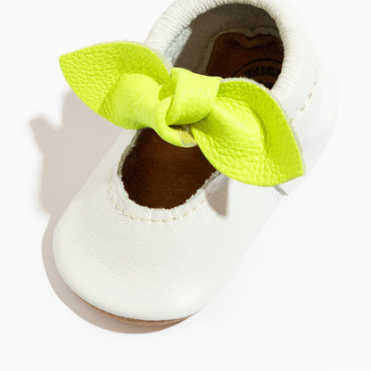 Taffy Extra Yellow Knotted Baby Shoe Knotted Bow Mocc Soft Sole 