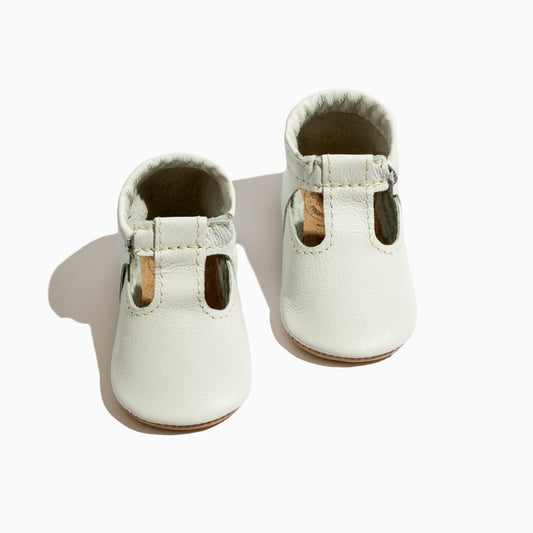 Toasted Bright White T-Bar Baby Shoe T-Bar Soft Sole 